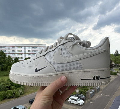 Nike Air Force 1 Low Herren Sneaker Leder Weiß EU 40 US 6,5 Schnürung