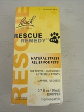 Bach RESCUE REMEDY Pet Dropper Natural Stress Relief 0.7 fl oz 20mL - Exp 09/28