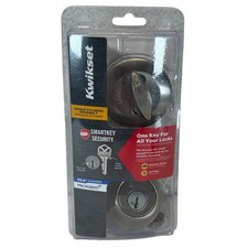 Kwikset 660 Single Cylinder Deadbolt SmartKey Microban Satin Nickel 660-15-SMT