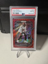 Tristan Wirfs 2022 Panini Prizm 277 Red Wave /149 Buccaneers Color Match PSA 8