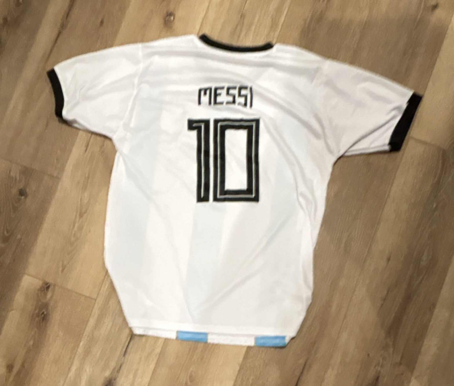 Lionel Messi Argentina National Team Soccer Jersey White Black #10 Adult Small