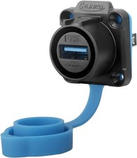 LP 20 USB 3.0 IP68 Waterproof Panel Mount Socket Female 5Gbps Four Hole