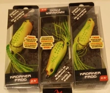  Lot of 3  Matzuo  Kroaker Frog Topwater Lure 2.5" walks & spits Banana Yellow 