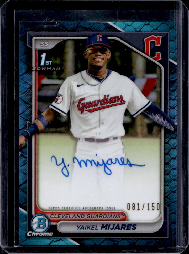 2024 Bowman Chrome Yaikel Mijares Auto Reptilian Blue Refractor 1st #81/150