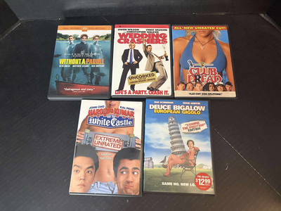 (5) COMEDY MOVIES DVD LOT WITHOUT A PADDLE WEDDSING CRASHERS WHITE CASTLE