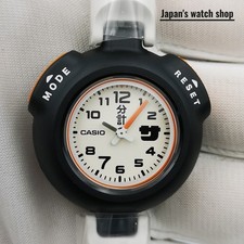 CASIO Sauna Ikitai SAN-100H-7BJR White Orange Band Quartz Men's Watch New in Box