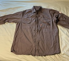 (2) TWO Konreco FR Work Shirt Mens Large Brow...