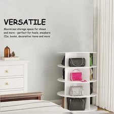 4 Tier Rotating Shoe Rack Tower, Free Standing 360° Shoe organizer Lazy Susan