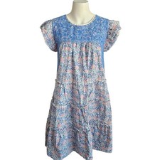 J. Marie Women's Tiered Floral Ruffle Sleeve Dress Sz XS Cottagecore Romantic