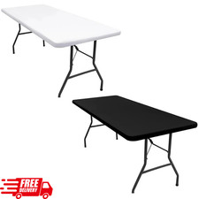 6 Ft Plastic Folding Table cloth for Indoor/Outdoor Dining & Partiesf
