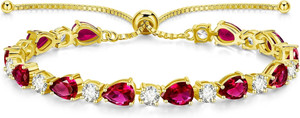 Authentic Shine of Tears 14K Gold Plated Sterling Silver Tennis Bracelet for Women