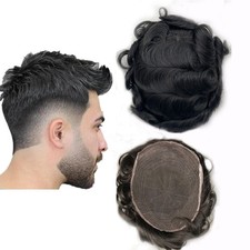 Blonde Thin skin  10x8" Base Size Human Hair Pieces Replacement System For Men