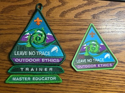 Leave No Trace Outdoor Ethics + MASTER EDUCATOR Patch & Vinyl Decal Sticker Mint