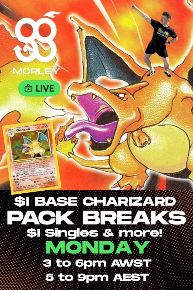 $1 Charizard Base Set + $1 Singles & Pack Breaks!