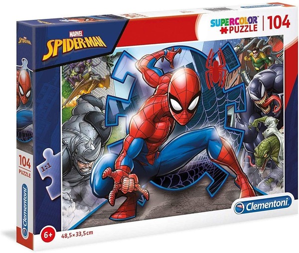 Clementoni 27116 Supercolor Spiderman – Puzzle 104 Teile Ab 6 Jahren, Buntes Kin-image