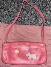 Radley Small Pink Leather Bag With Dog And Butterfly Detail