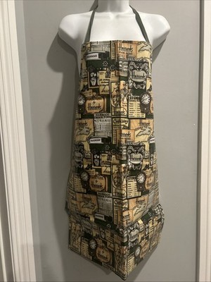 Harrods Knightbridge Food Clocks Travel ULSTER PVC Cotton Apron