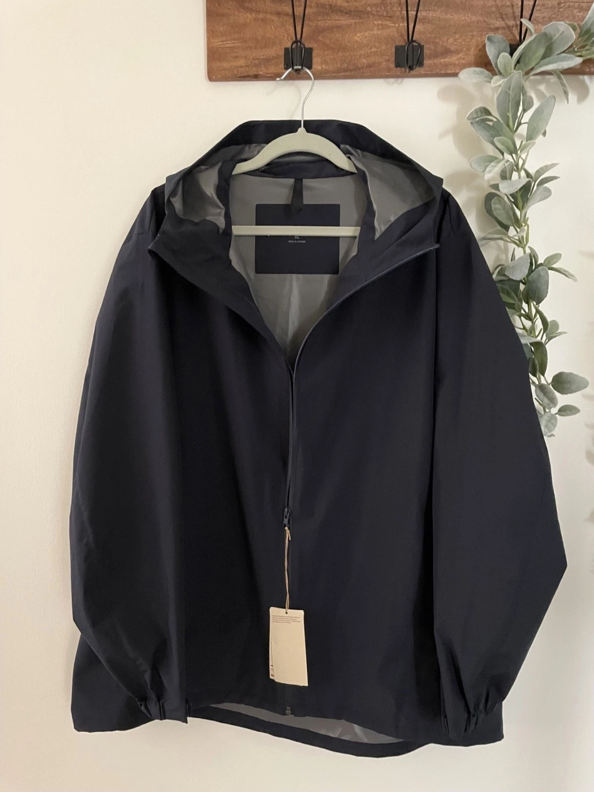 NWT $69 MENS MUJI WATER REPELLENT WINDPROOF HOODED JACKET XL X-LARGE DK NAVY NEW image 4