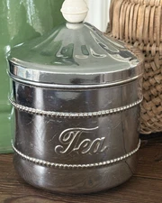 Vintage Celtic Quality Silver Plate Tea Caddy Container Made in England 5" h