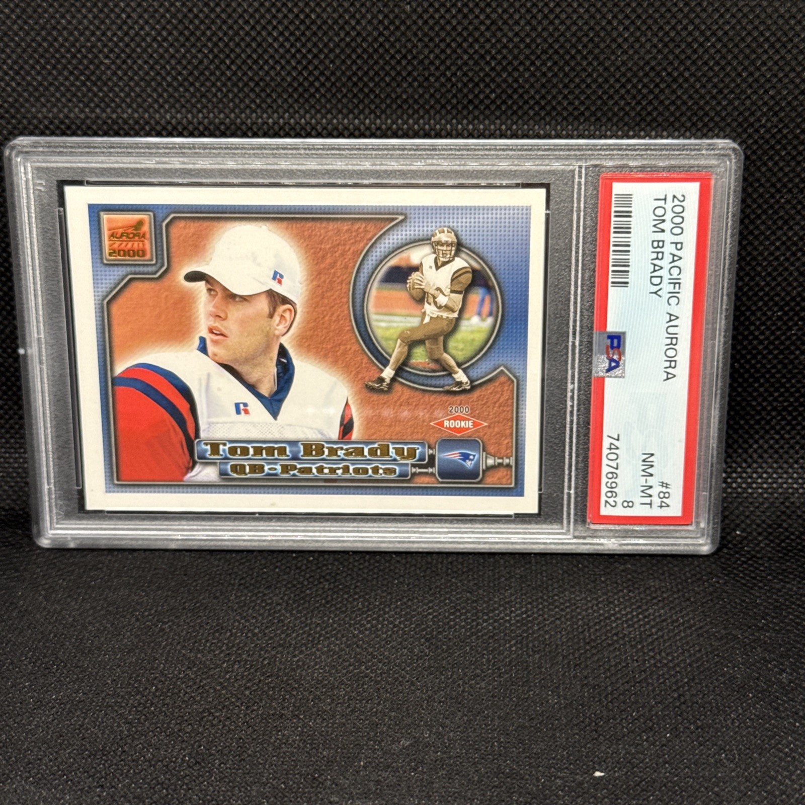 2000 Pacific Aurora Tom Brady #84 NM-MT PSA Graded 8 Rookie Card