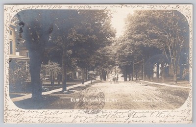 1906 Lowville New York RPPC Elm Street Tree Lined Lewis County New York
