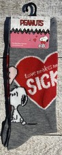 Snoopy Valentine Crew Socks Size 6-12 D107