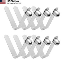 Lorwatin 8pcs Kayak Paddle Spring Snap Clips, Stainless Steel 6mm, silver