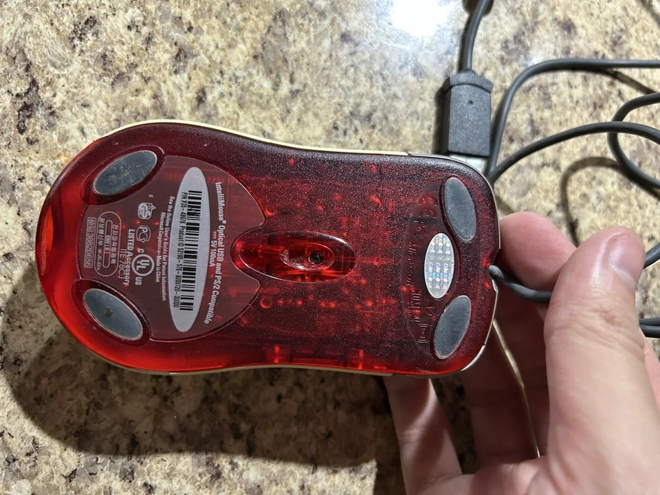 Microsoft IntelliMouse Optical USB Vintage Mouse White PS2 Compatible - Image 2 of 3