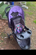 Baby Trend EZ Ride 35 Travel System TS40B66B Purple/Black Butterfly Canopy