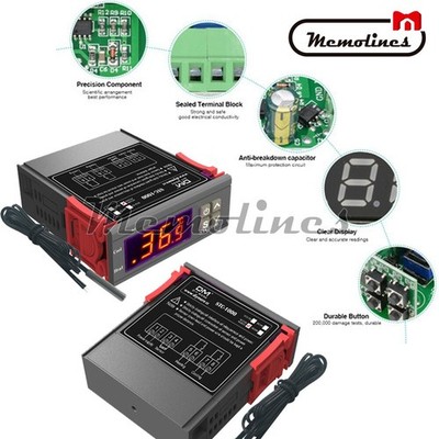 2PCS 110-220V/AC STC-1000 Digital Temperature Controller Thermostat NTC Sensor *