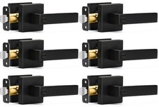 6 Pack Matte Black Door Handles Privacy Door Levers, Keyless Interior Door Kn...