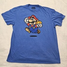 Super Mario Bros Video Game Character Retro Mushroom Jumping T-shirt Size XL