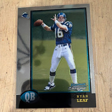 Ryan Leaf Bowman Chrome #10 Rookie San Diego Chargers NFL Football Card. rookie card picture