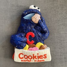 COOKIE MONSTER 1975 VTG Sesame Street Chalkware Plaster Wall Decor Hand Painted
