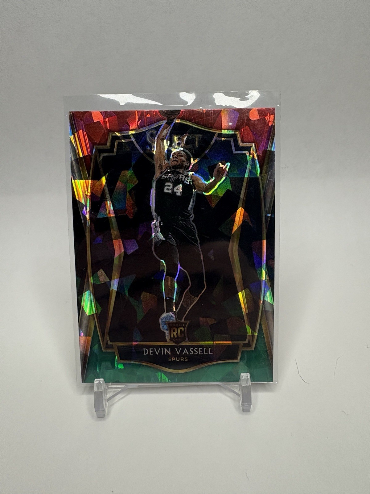 Devin Vassell 2020-21 Select Red White Green Cracked Ice Prizm Premier Level RC