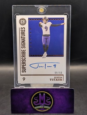 2021 Panini Encased Justin Tucker Auto #'d 9/50 Jersey # Superscribe Signatures