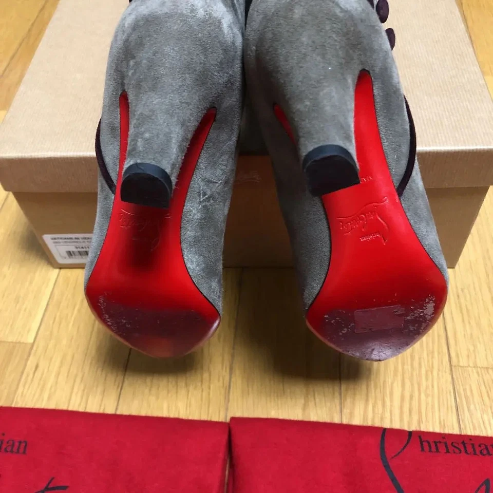 Christian Louboutin Long Heel Boots Size 35/US 5.5 Greige Used Japan - Image 3 of 4