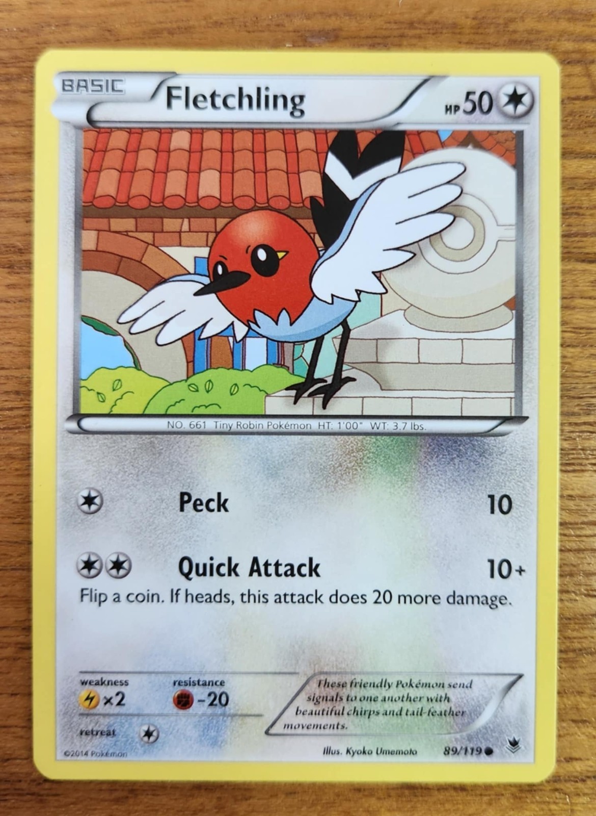 Fletchling Pokemon Card, Phantom Forces Set 89/119