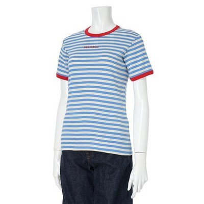 SALE MAX&Co. Kids T-shirt Striped Logo Cotton BLUE MULTI COLOR 12Y, 14Y, 16Y NEW