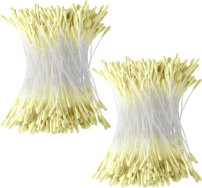 800Pcs Double Heads Handmade Flower Stamens, 2 Mm Pearl Stamens for Flower Makin