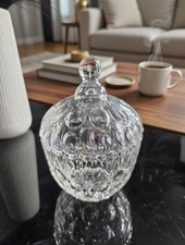 Glass Sweet Bowl Sugar Jar with Lid - Modern Vintage Style Candy Container...