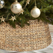 5-Piece Rattan Christmas Tree Collar - 26" Rustic Farmhouse Tree Skirt- Xmas Tre
