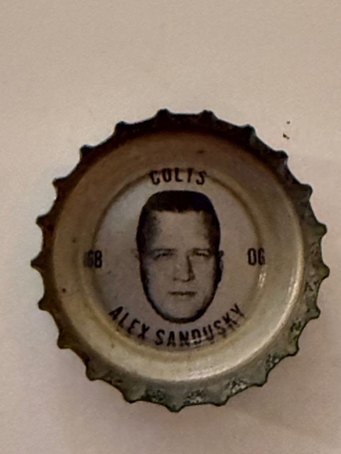 1964 Coke SPRITE Alex Sandusky Baltimore Colts Bottle Cap