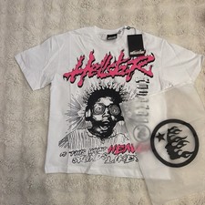 HELLSTAR Records Logo Graphic Tee White Crew ...