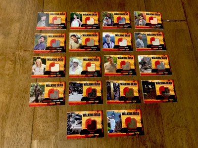 WALKING DEAD Season 1 - Complete 18 Card Wardrobe Costume Relic Set - Mint   