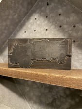 VINTAGE Old Fire Truck Letterpress Printing Block  Large Printer Press Stamp