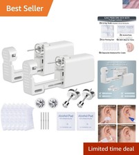 Safe  Easy DIY Ear Piercing Kit - 2 Pcs Gun with 2MM Stainless Steel Studs