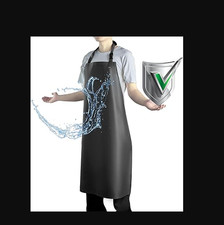 Waterproof Apron with Adjustable Bib Heavy Duty Vinyl Dishwasher Cooking Gard...