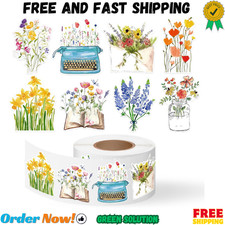 500Pcs Wildflower Stickers Roll Spring Floral...