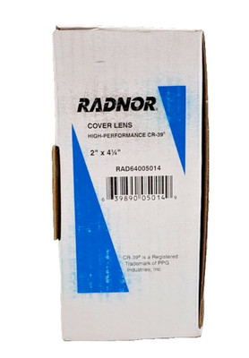 Box of 100 RADNOR 2'' X 4 1/4'' Clear CR-39 Welding Lens Cover Plate RAD64005014